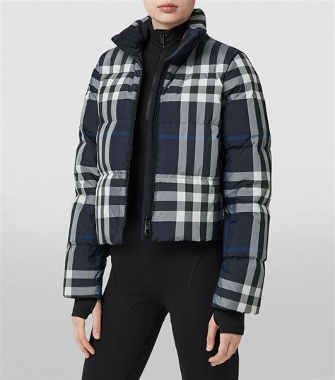 replica burberry puffer jacket|burberry check cropped puffer jacket.